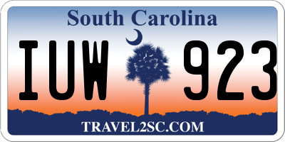 SC license plate IUW923