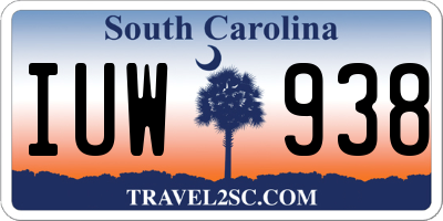 SC license plate IUW938