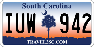 SC license plate IUW942