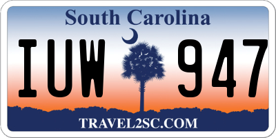 SC license plate IUW947