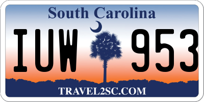 SC license plate IUW953