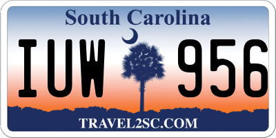 SC license plate IUW956
