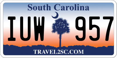 SC license plate IUW957