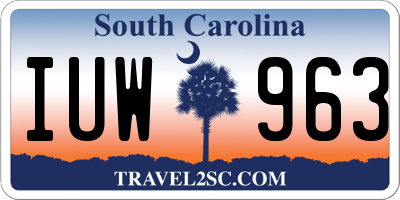 SC license plate IUW963