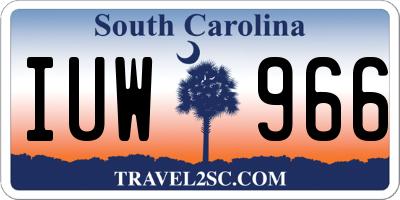 SC license plate IUW966