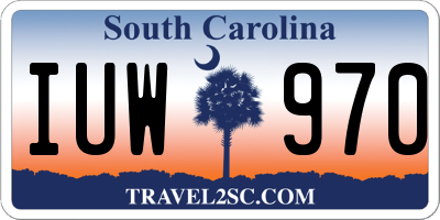 SC license plate IUW970