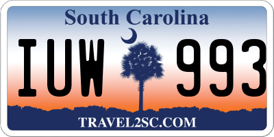 SC license plate IUW993