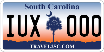 SC license plate IUX000