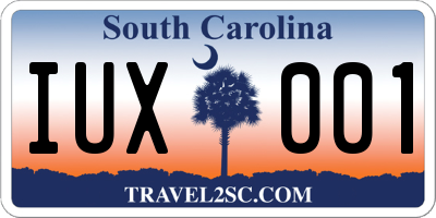 SC license plate IUX001