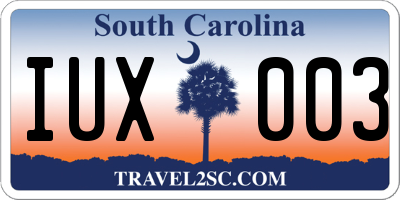 SC license plate IUX003