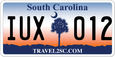SC license plate IUX012