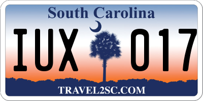 SC license plate IUX017