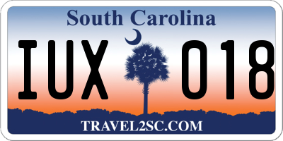 SC license plate IUX018
