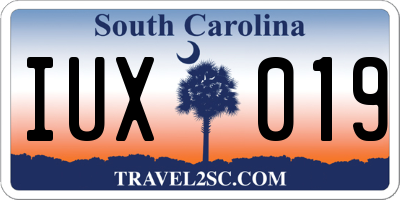 SC license plate IUX019