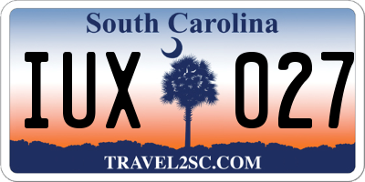 SC license plate IUX027