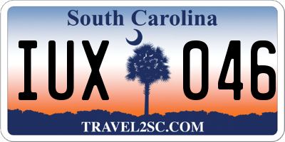 SC license plate IUX046