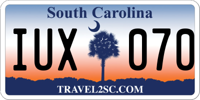 SC license plate IUX070