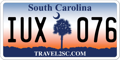 SC license plate IUX076