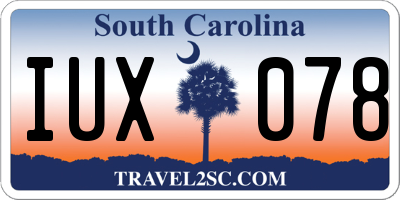 SC license plate IUX078