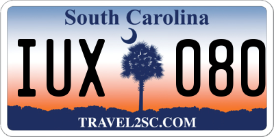 SC license plate IUX080