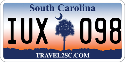 SC license plate IUX098