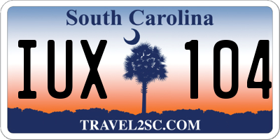 SC license plate IUX104