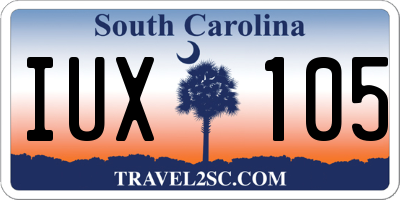SC license plate IUX105