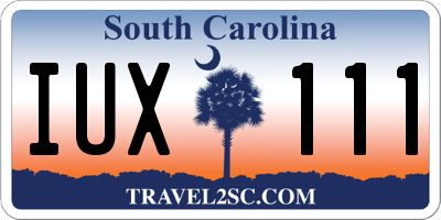 SC license plate IUX111