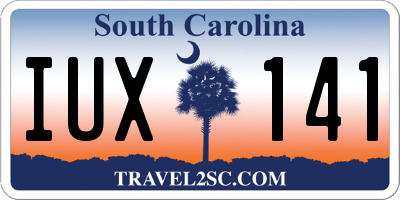 SC license plate IUX141