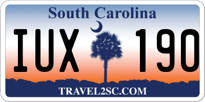 SC license plate IUX190