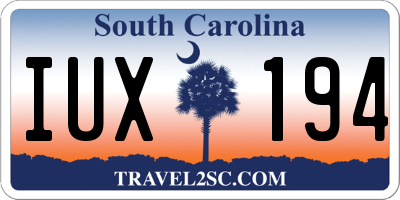 SC license plate IUX194