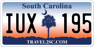 SC license plate IUX195