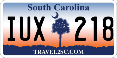 SC license plate IUX218