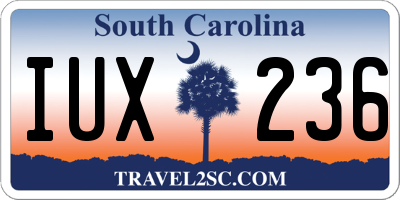 SC license plate IUX236