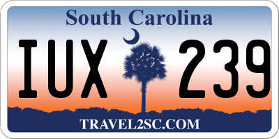SC license plate IUX239