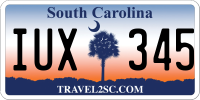 SC license plate IUX345