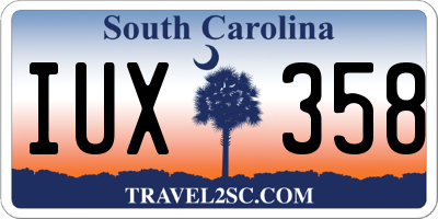 SC license plate IUX358