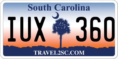 SC license plate IUX360
