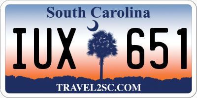 SC license plate IUX651
