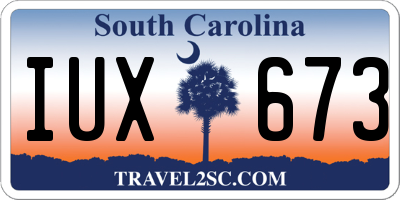 SC license plate IUX673