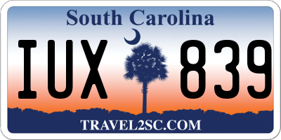 SC license plate IUX839