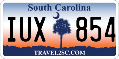 SC license plate IUX854