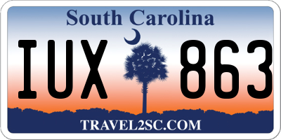 SC license plate IUX863