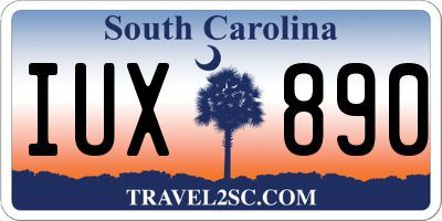 SC license plate IUX890