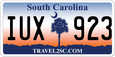 SC license plate IUX923