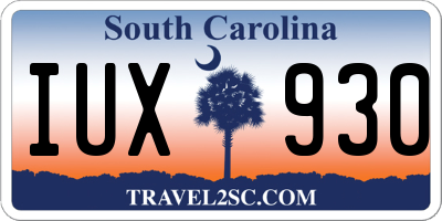 SC license plate IUX930