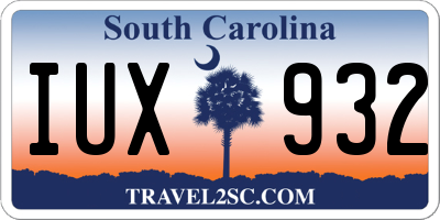 SC license plate IUX932