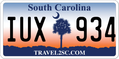 SC license plate IUX934