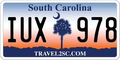 SC license plate IUX978