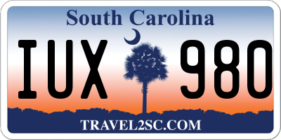 SC license plate IUX980